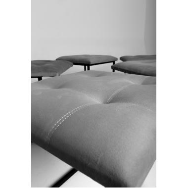 Transformuojamas pufas „5-in-1“, pilka spalva, veliūras, 50x50x50cm