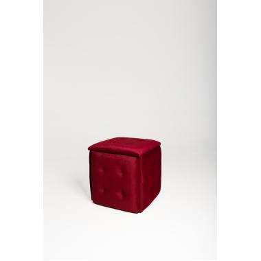 Transformuojamas pufas „5-in-1“, bordo spalva, veliūras, 50x50x50cm